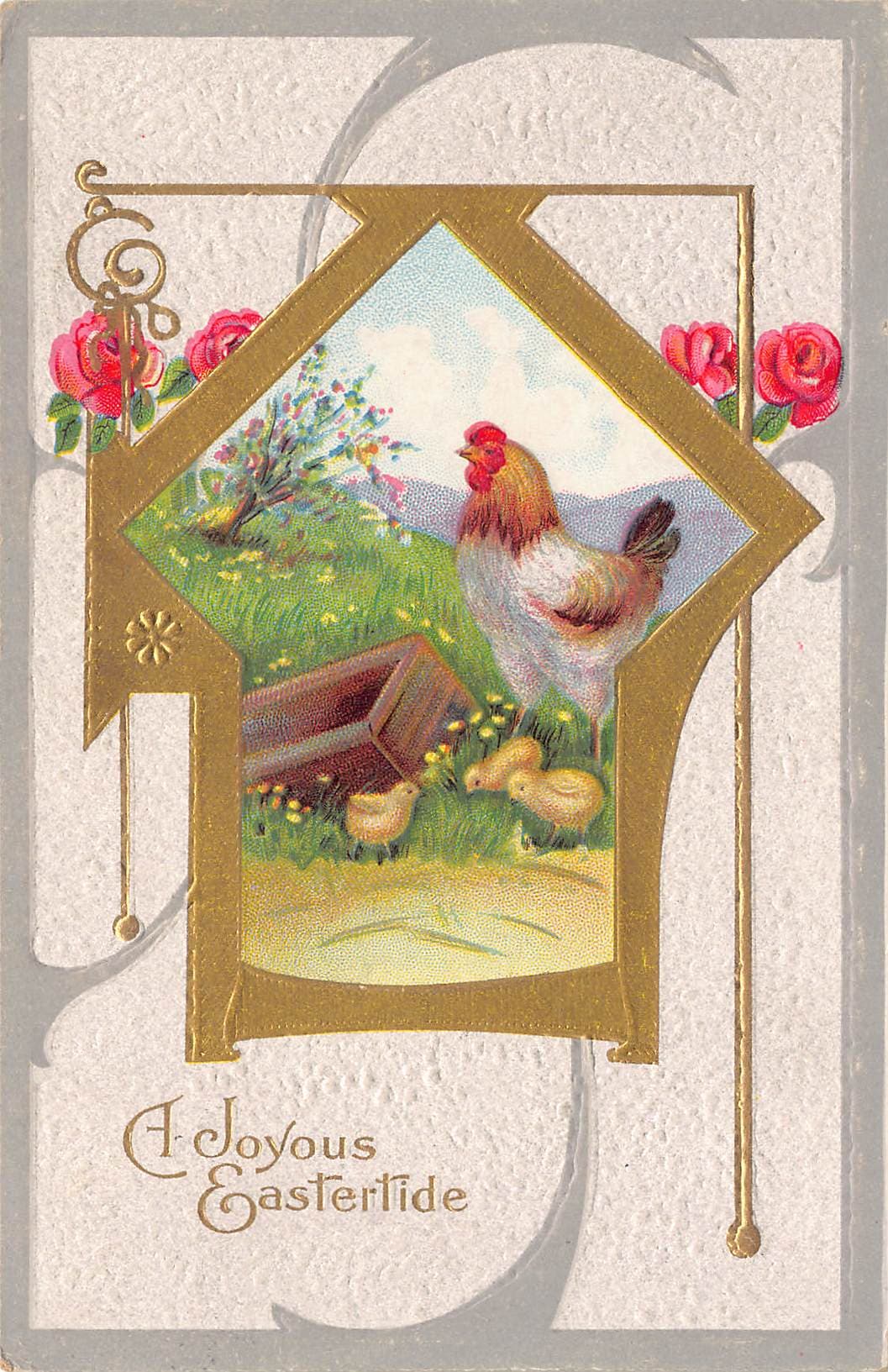 Joyous Eastertide, Divided Back Postcard, 1918 Postmark