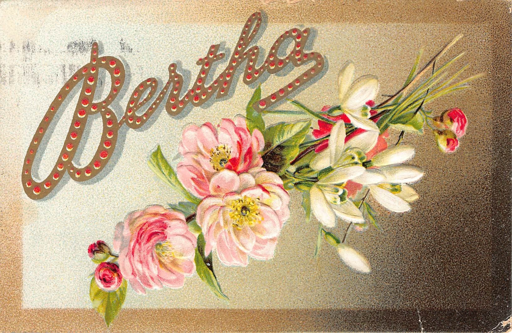 A.J. Ager Easter Series No. 28, Divided Back, Floral 'Bertha', c.1910s