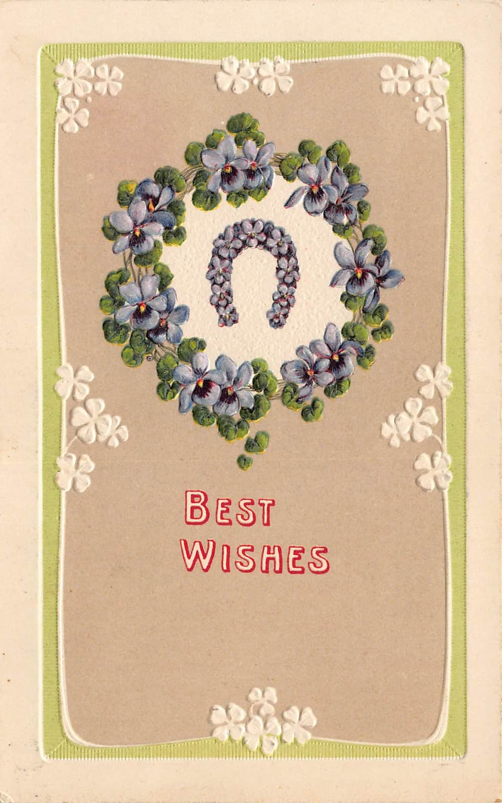 Best Wishes Embossed Postcard, Stuttgart, 1911