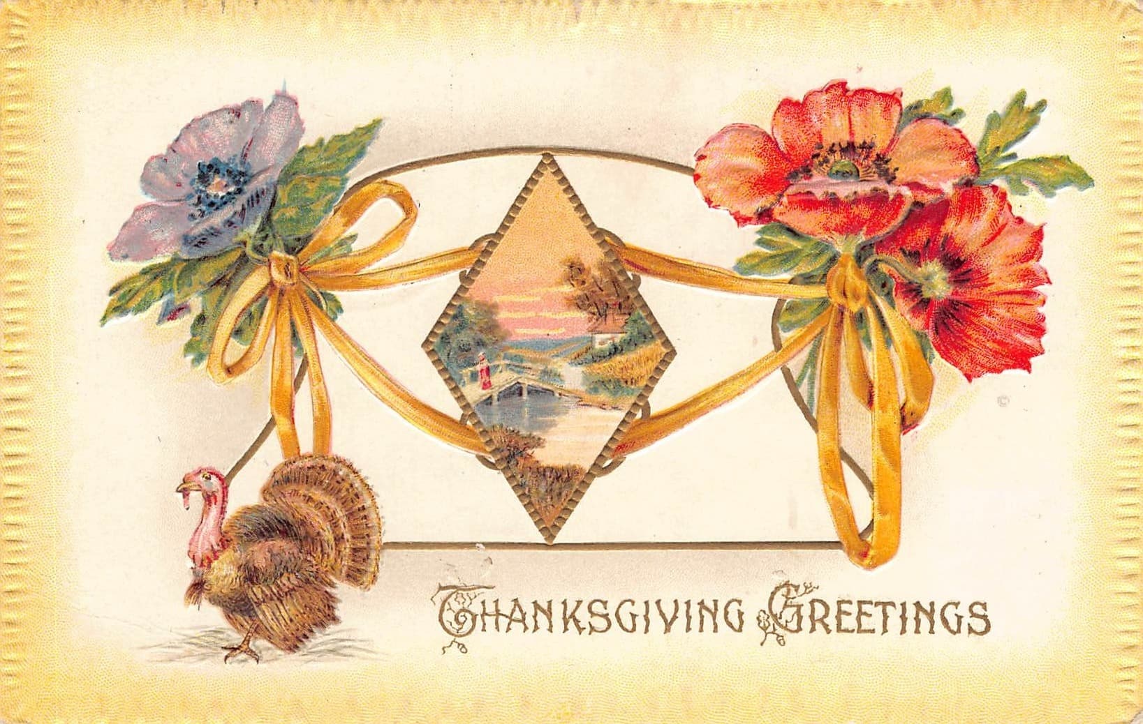Thanksgiving Greetings Postcard, Divided Back, Early 1900s