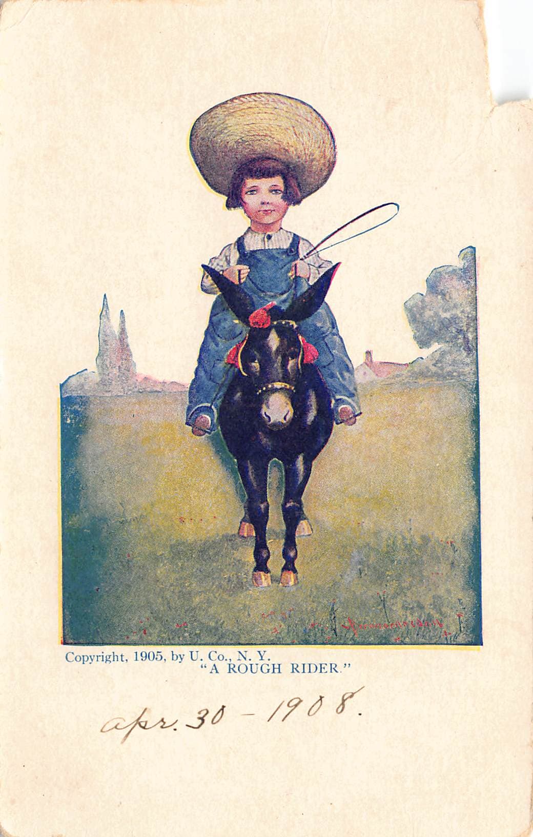 U. Co. NY, Divided Back, A Rough Rider, 1908
