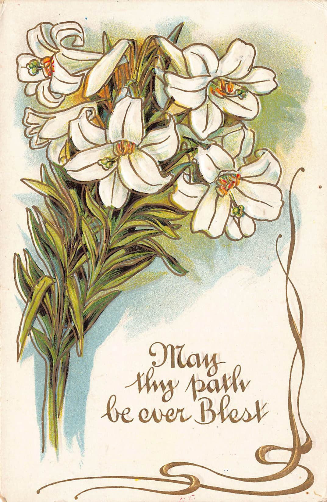 Flower Series Postcard, Divided Back, Floral Design, South Dakota, 1910