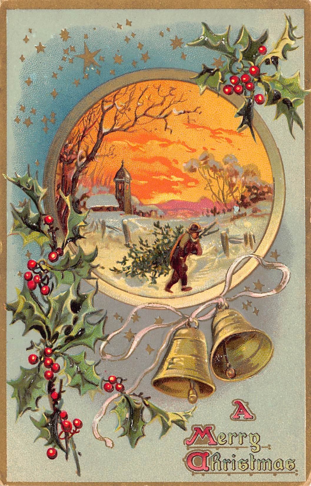 Tuck's Postcard, Divided Back, Merry Christmas, 1908
