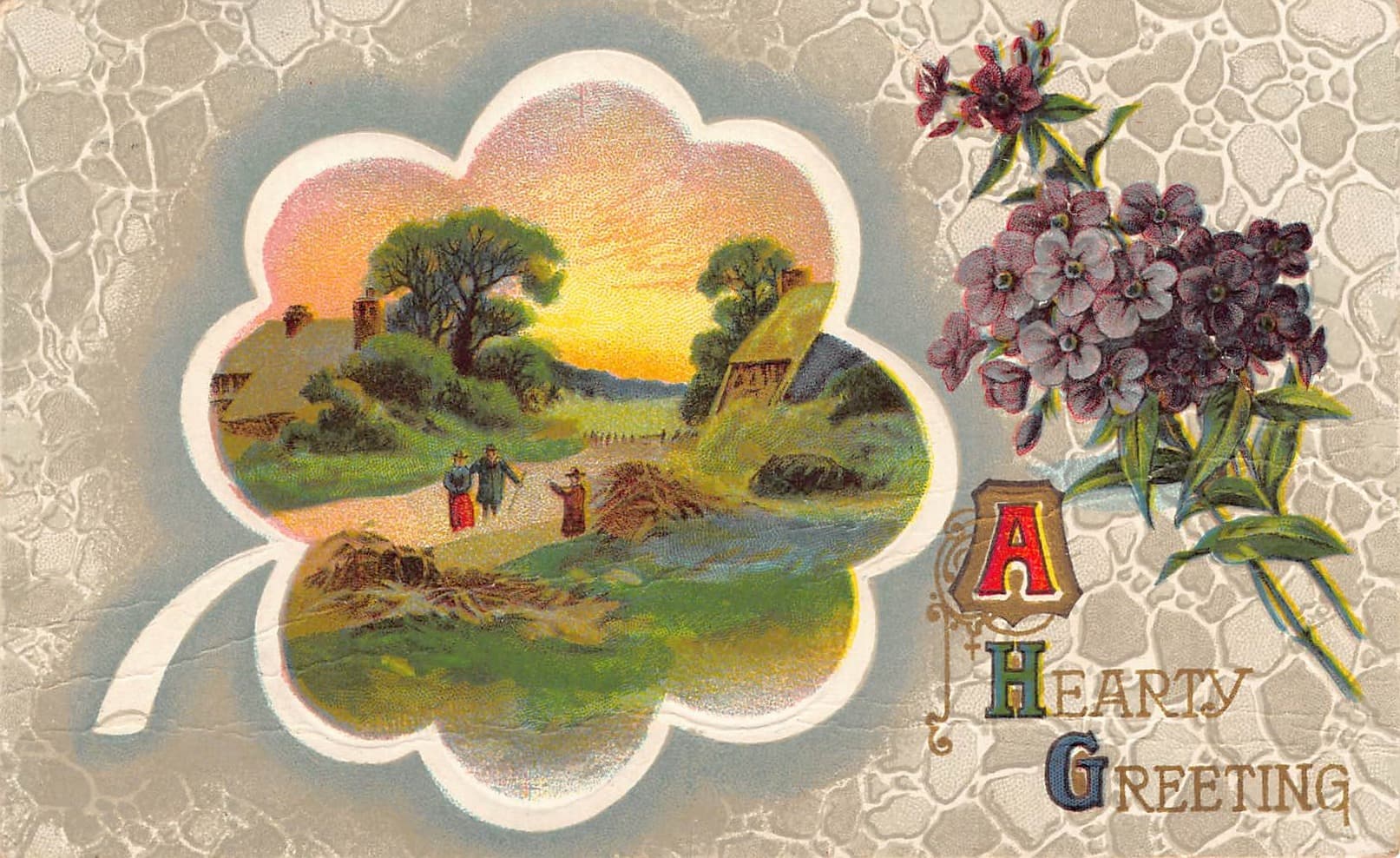 A Hearty Greeting, Divided Back Postcard, Wyoming to South Dakota, 1912