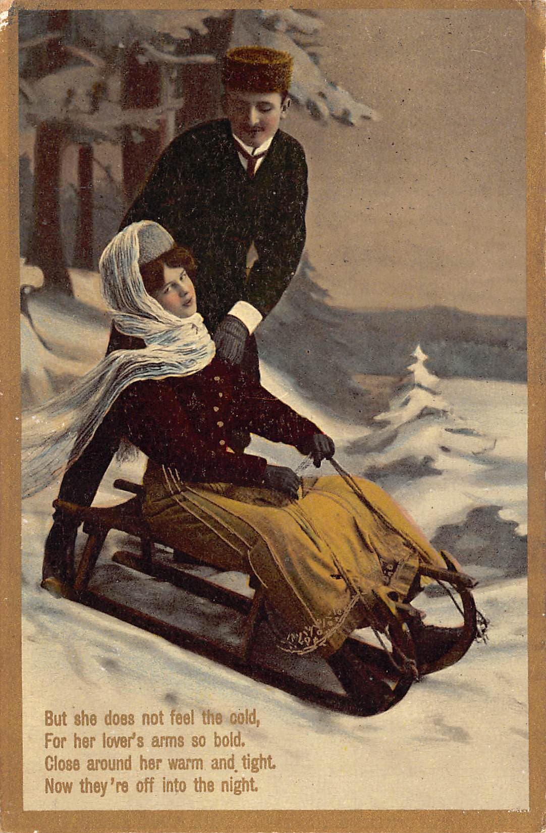 R.E.L. 'Emaille' Series Postcard, Winter Scene, 1912 Postmark