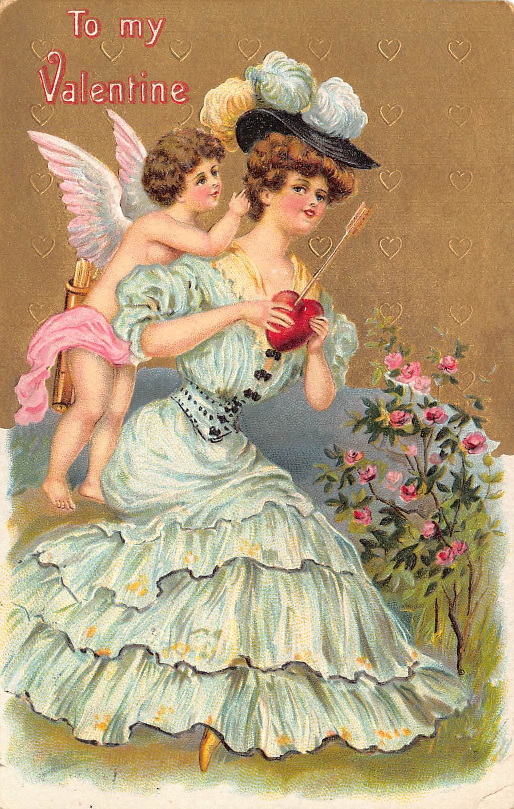 Printed in Germany, Divided Back Valentine Postcard, 1913
