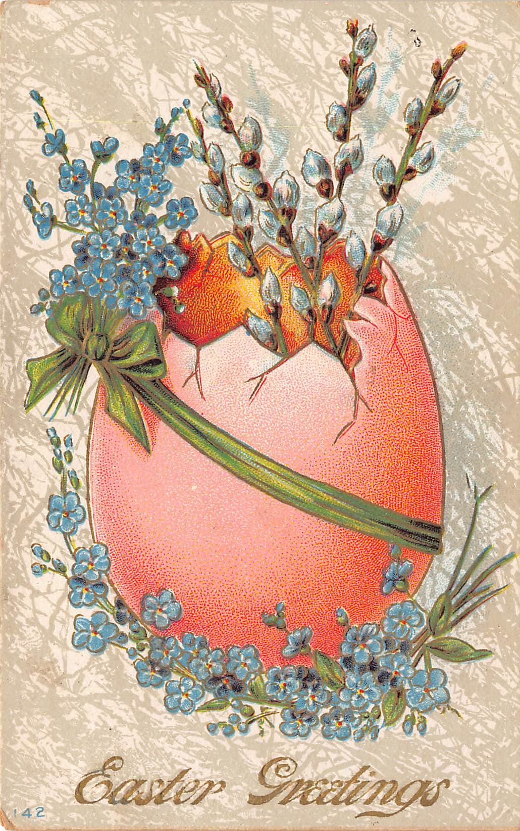Easter Greetings, Undivided Back Postcard, Early 1900s