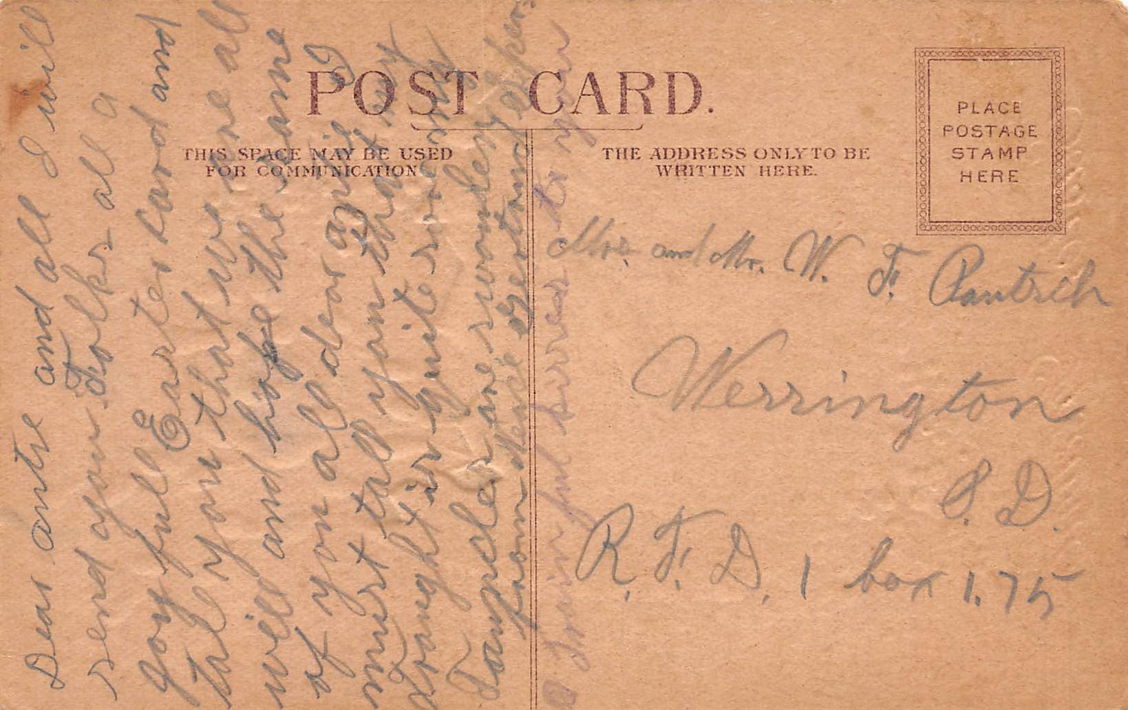 Easter Greetings, Undivided Back Postcard, Early 1900s - Back