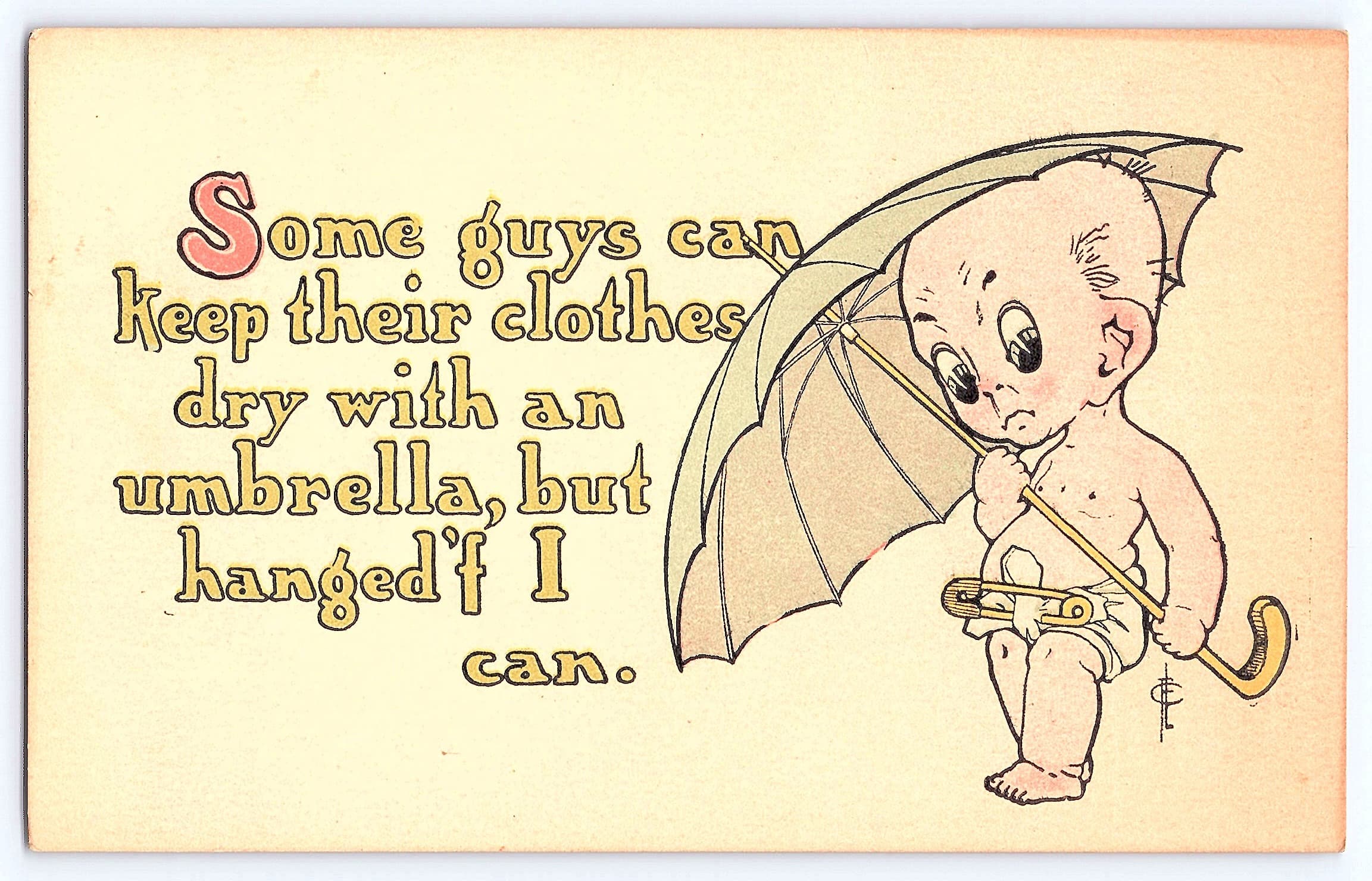Wet Kids Series No. 5461, Divided Back Postcard, Early 1900s