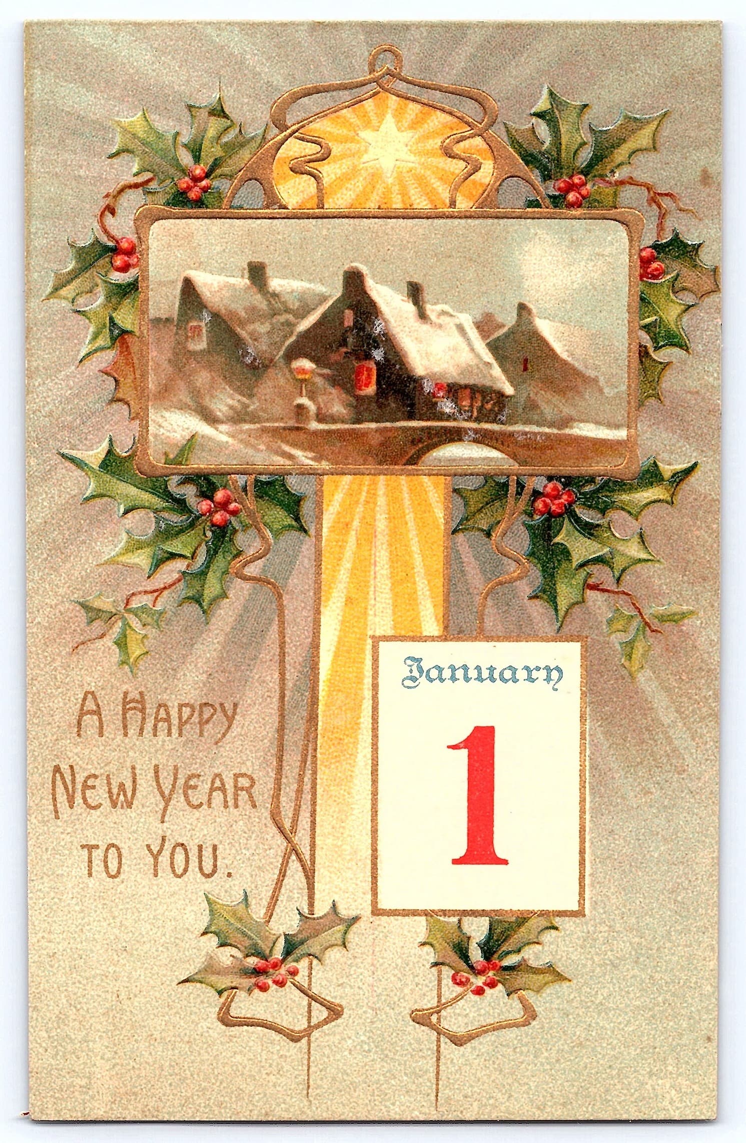International Art Publishing Co., New Year Postcard, 1907, South Dakota