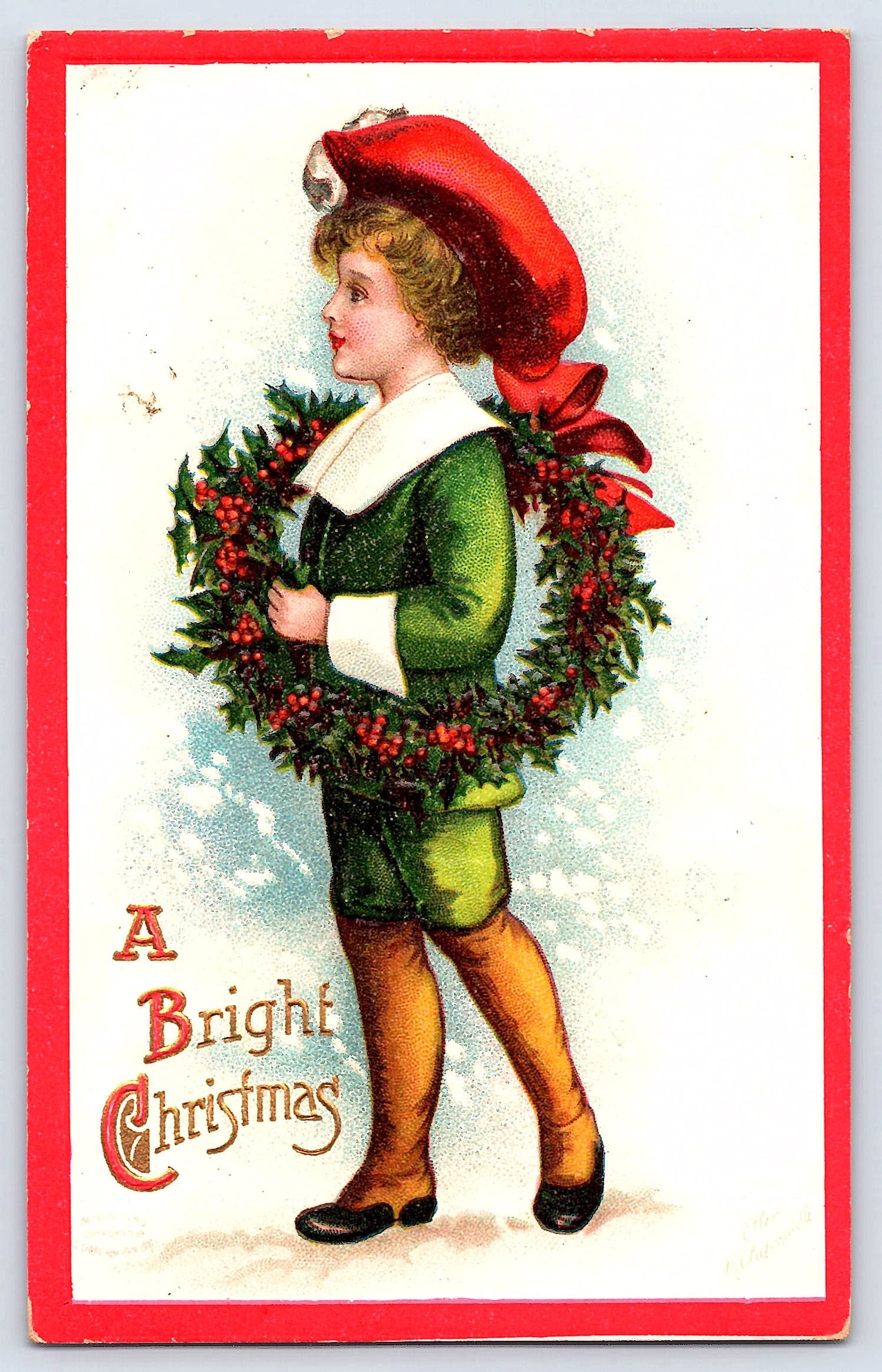 International Art Publishing, Divided Back, Christmas Child, 1908