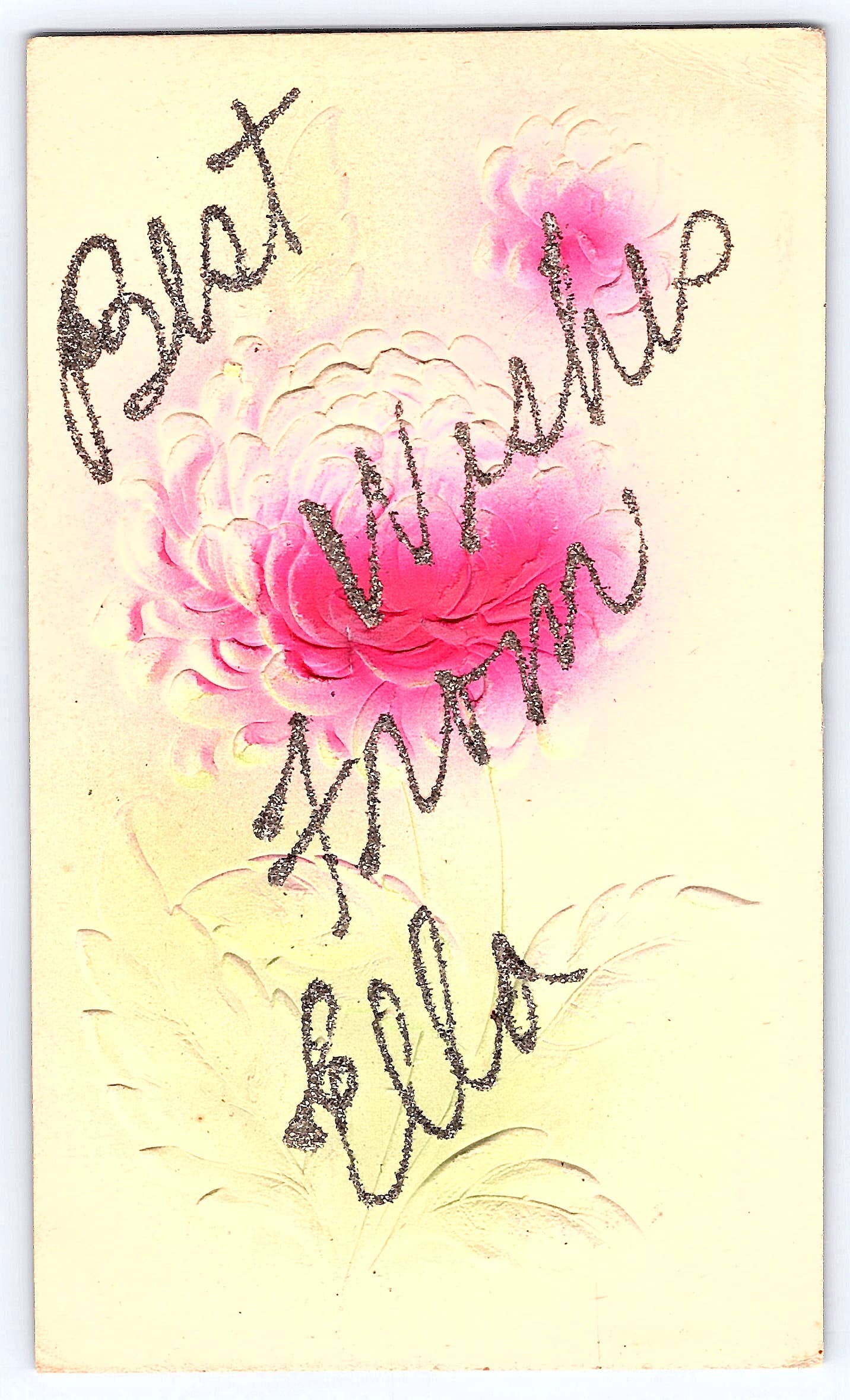 Embossed Floral Postcard, RPPC, Best Wishes from Ella, Early 1900s