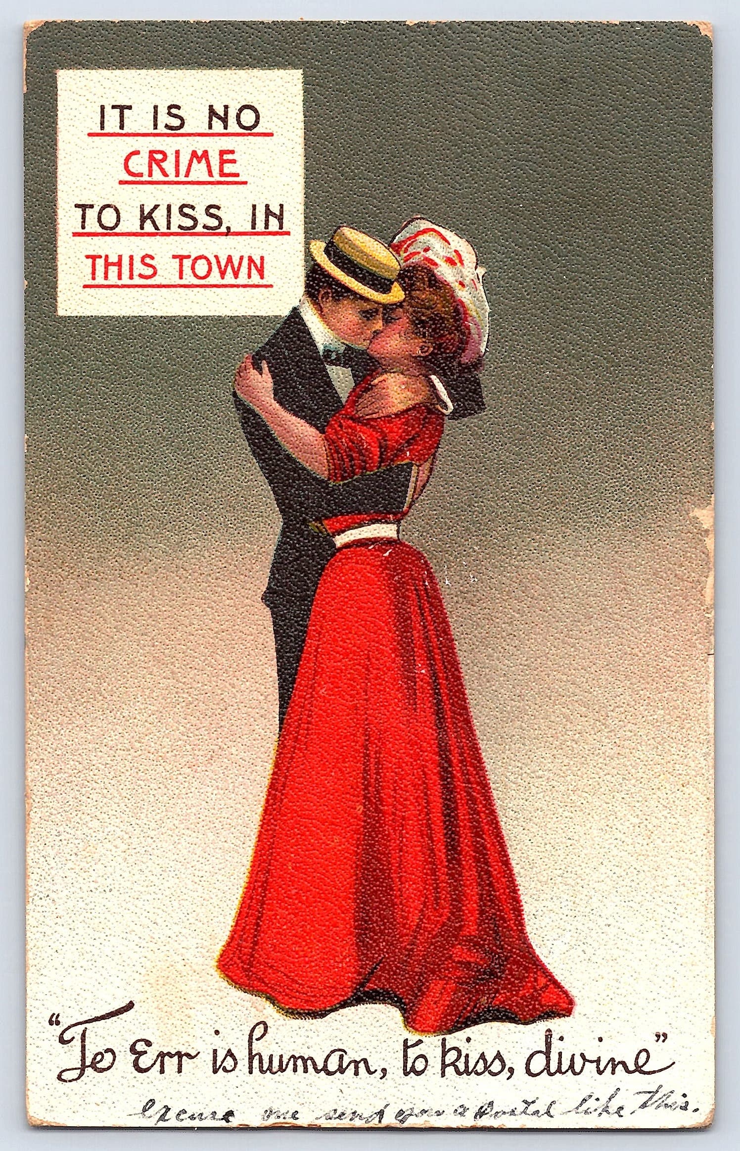 B.B. London Series, Divided Back Postcard, Romantic Scene, 1909
