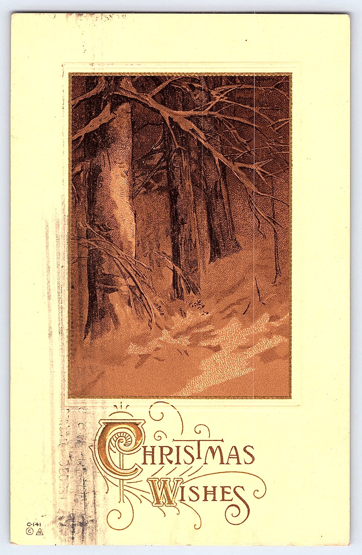 Christmas Wishes, Divided Back Postcard, Redfield SD, 1914