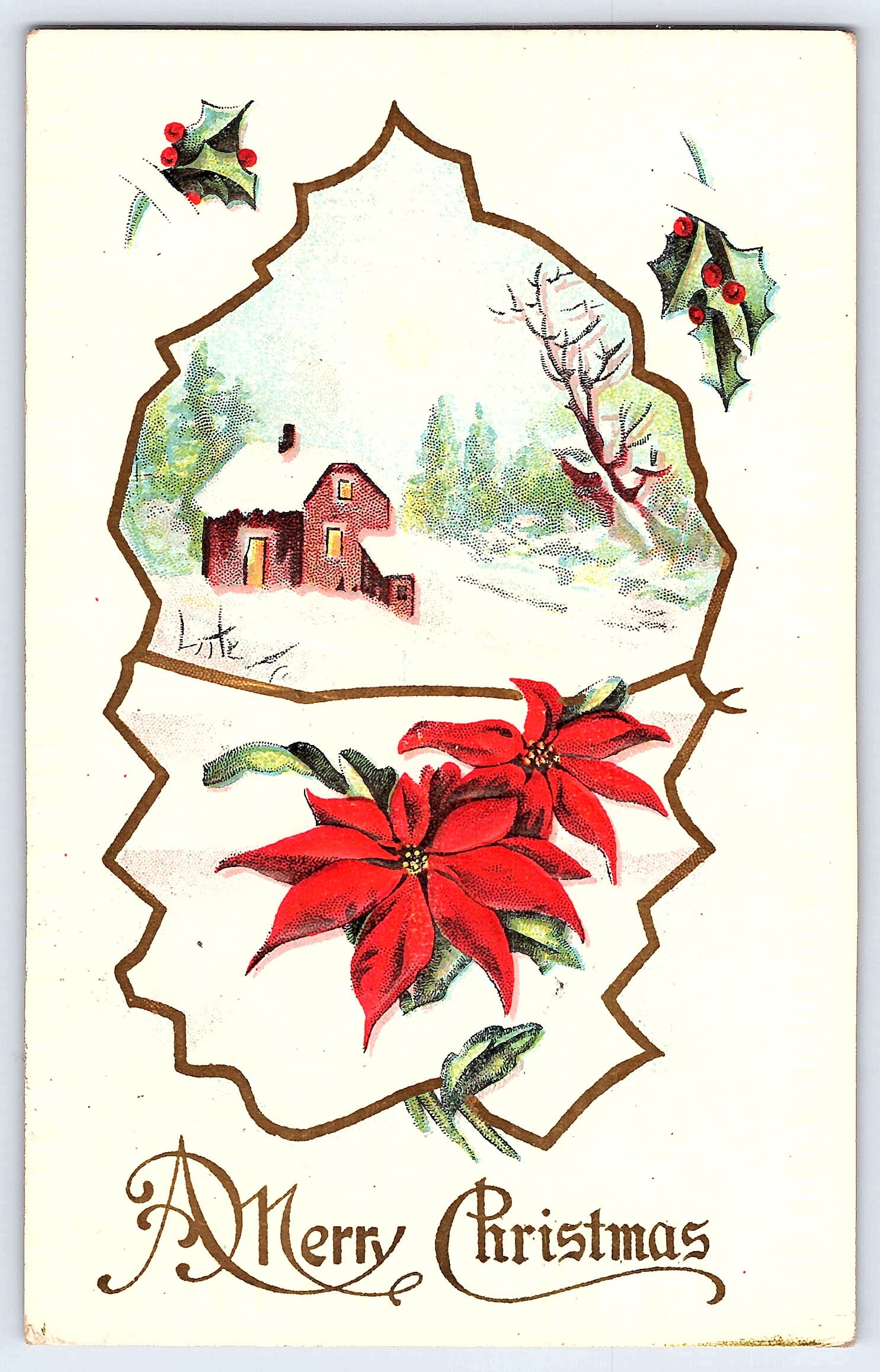 Merry Christmas Postcard, Divided Back, 1913, South Dakota