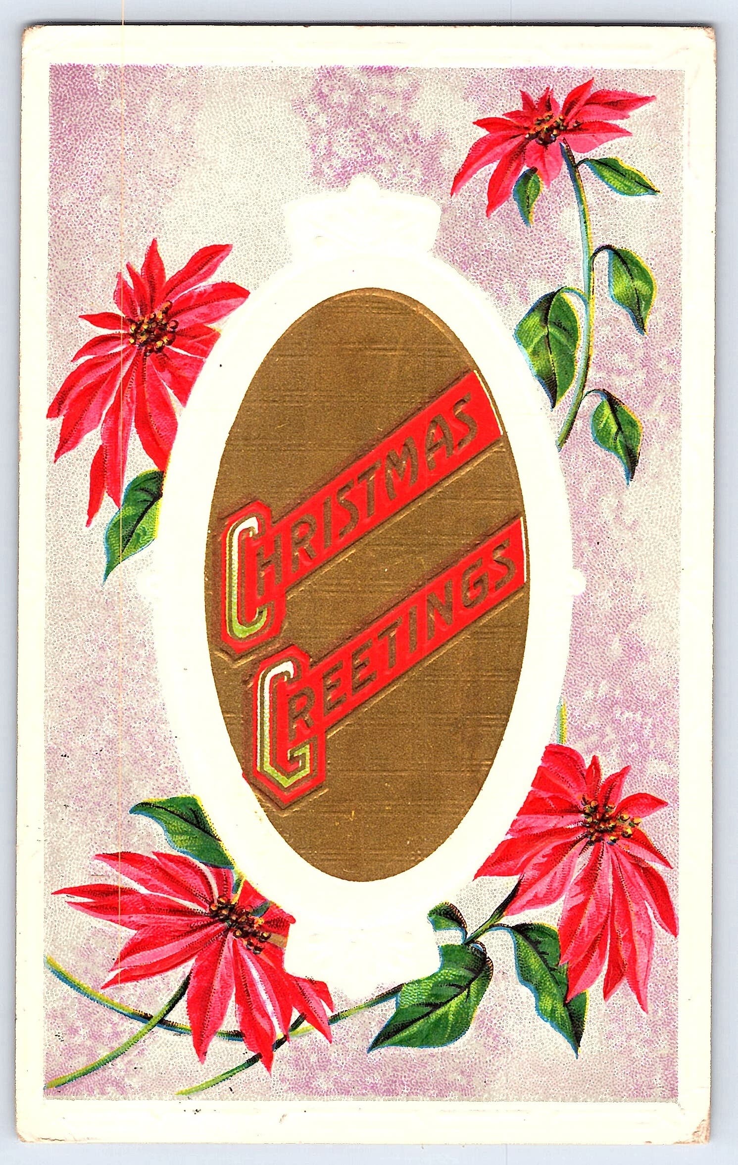 Christmas Greetings Postcard, Divided Back, 1913, Wisconsin to South Dakota