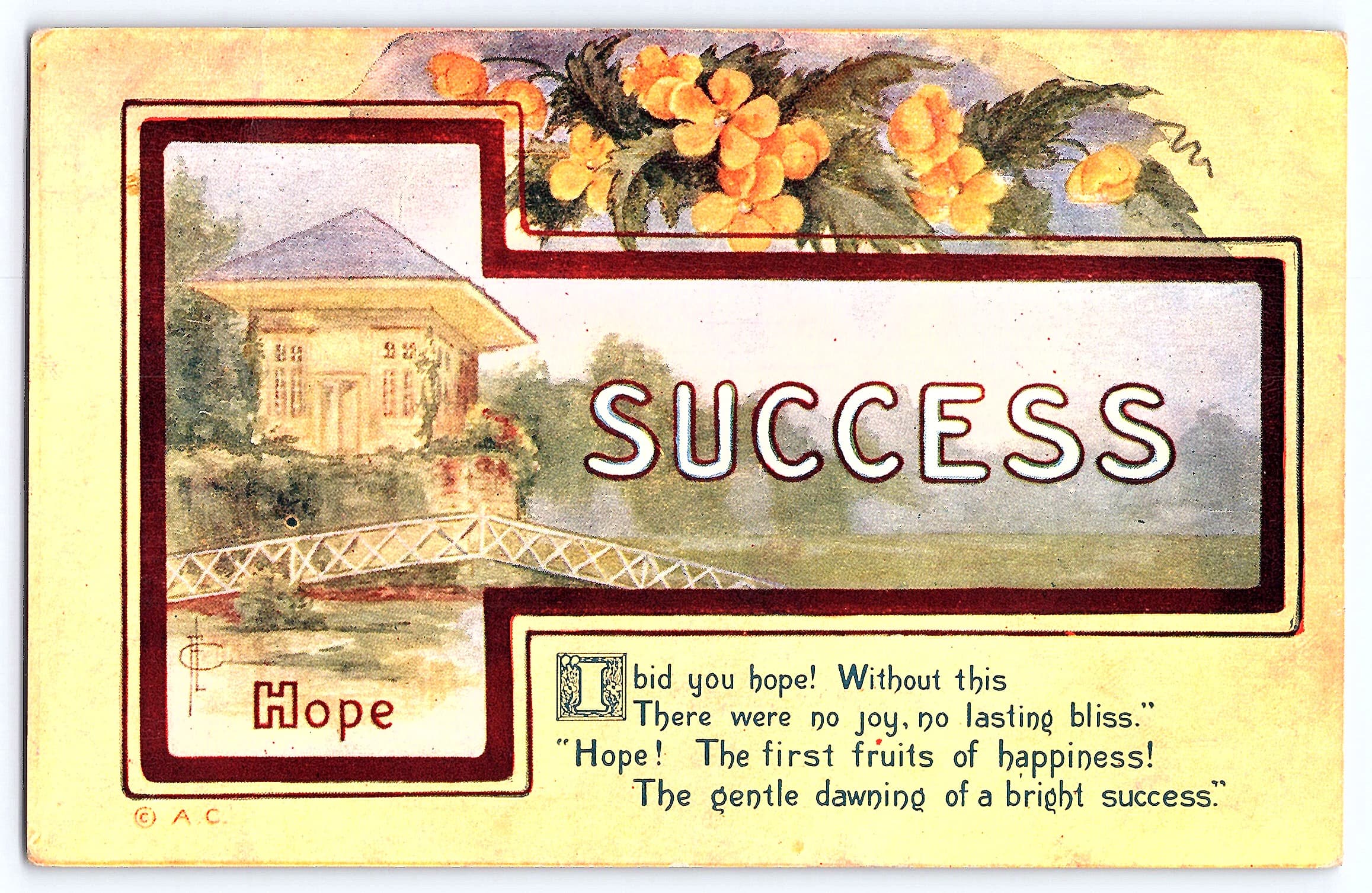 Arthur Capper, Divided Back Postcard, Success Series, 1909