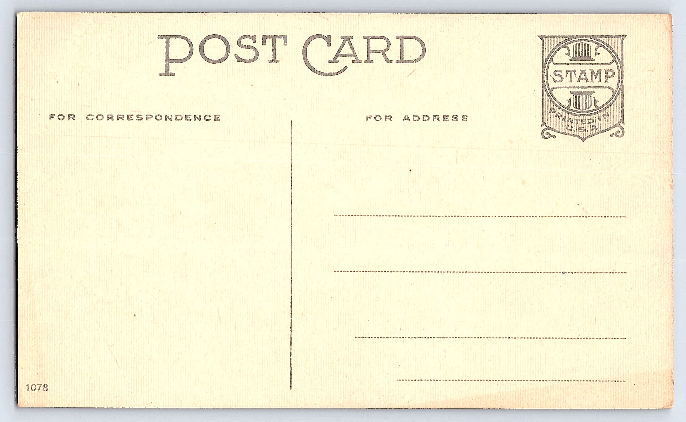 Linen Postcard, Roses Illustration, Early 20th Century - Back