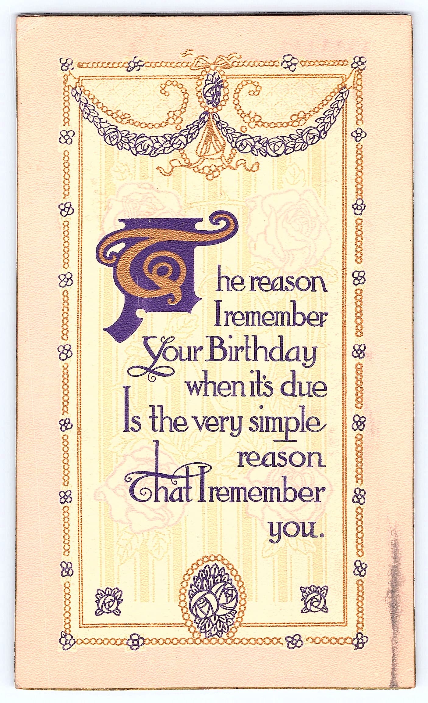 American Quality Cards, Divided Back Birthday Greeting, Hinesville, 1912