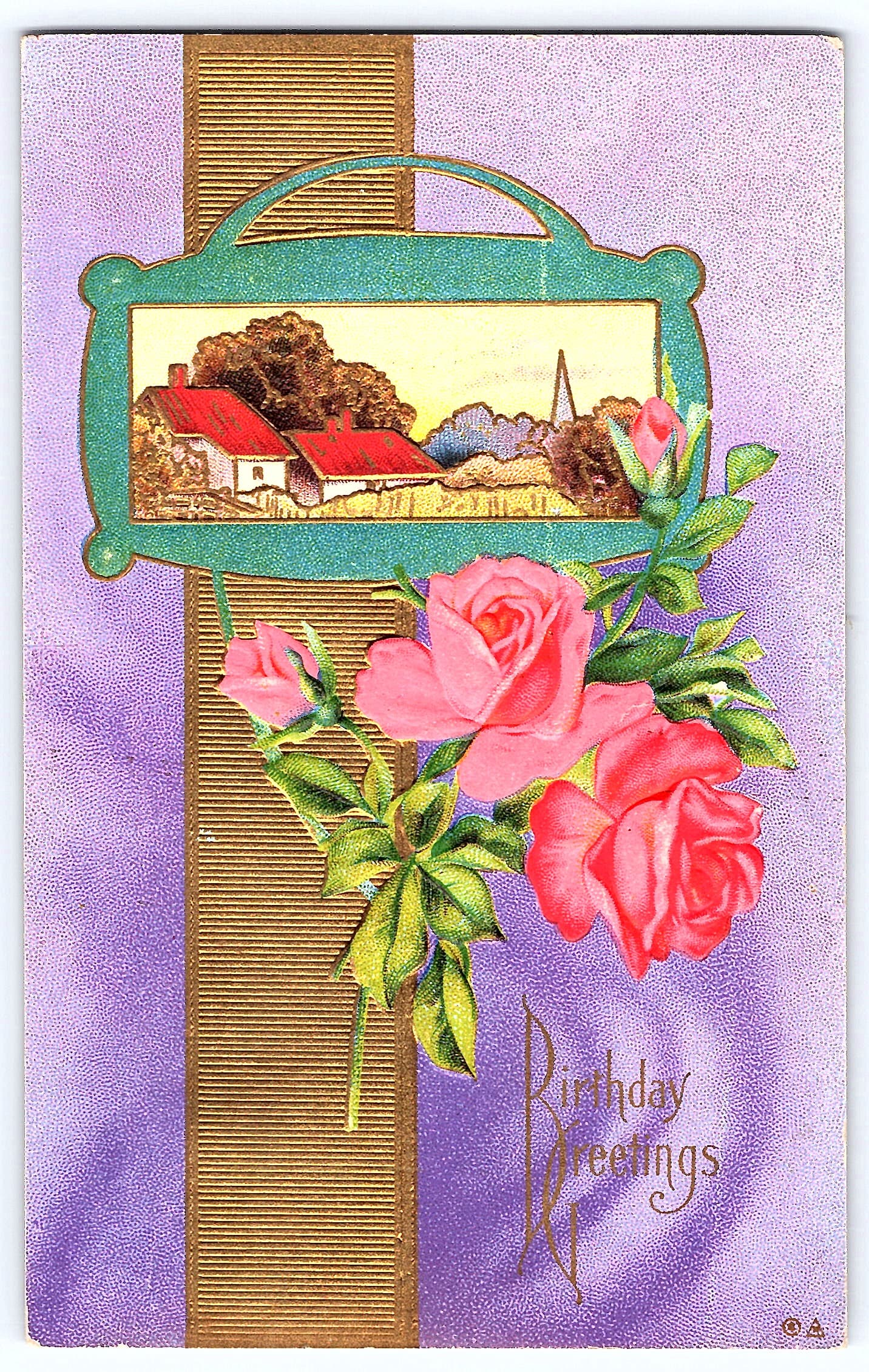 Landscape Floral Series No. 23, Divided Back, Birthday Greetings, 1912