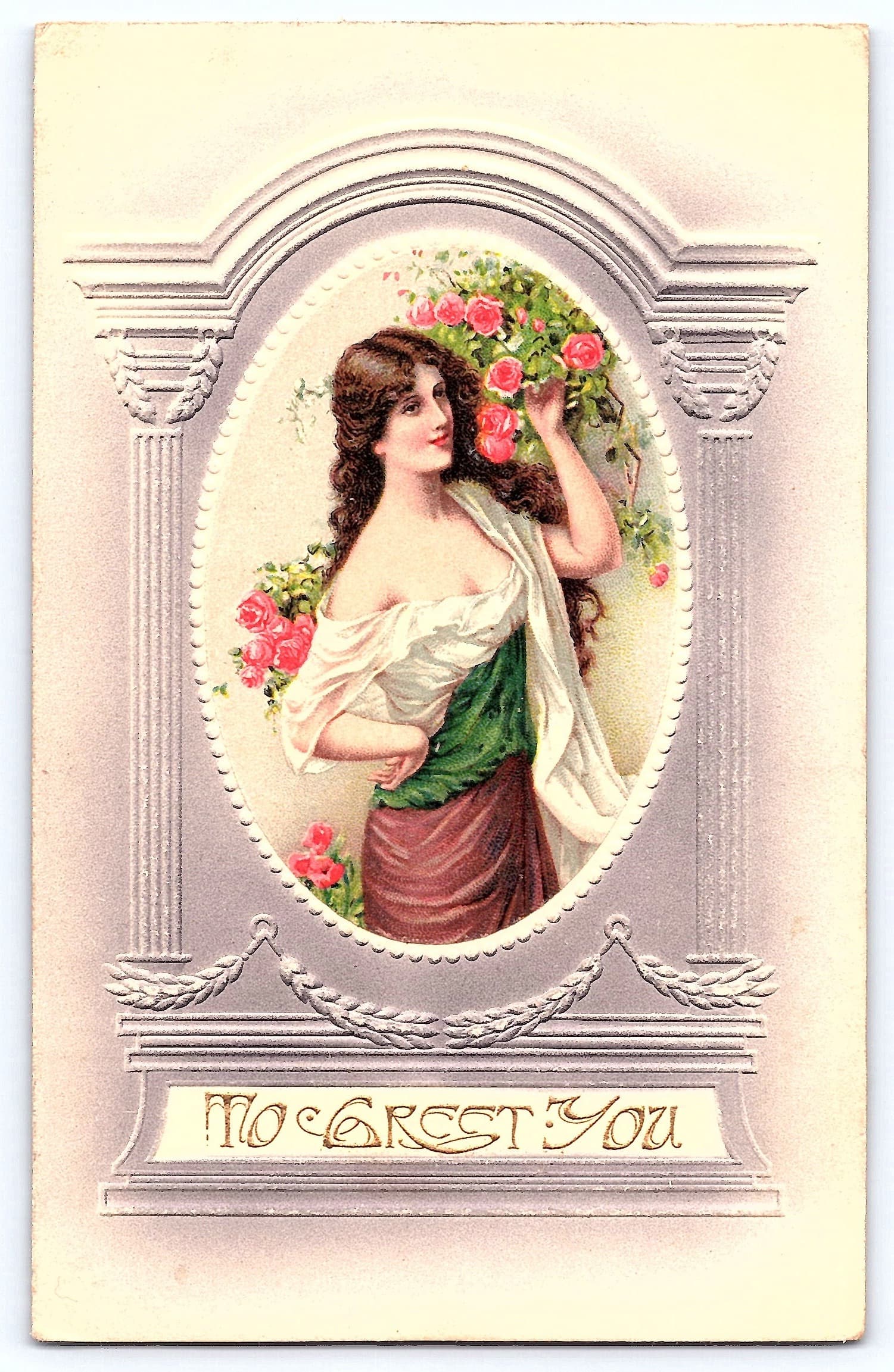 Embossed Greetings Postcard, Lawrence SD, Divided Back, 1911
