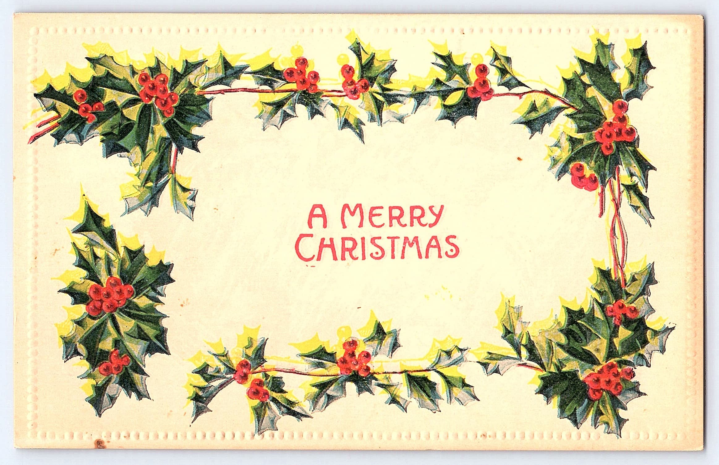 Christmas Greetings, Divided Back Postcard, Early 1900s