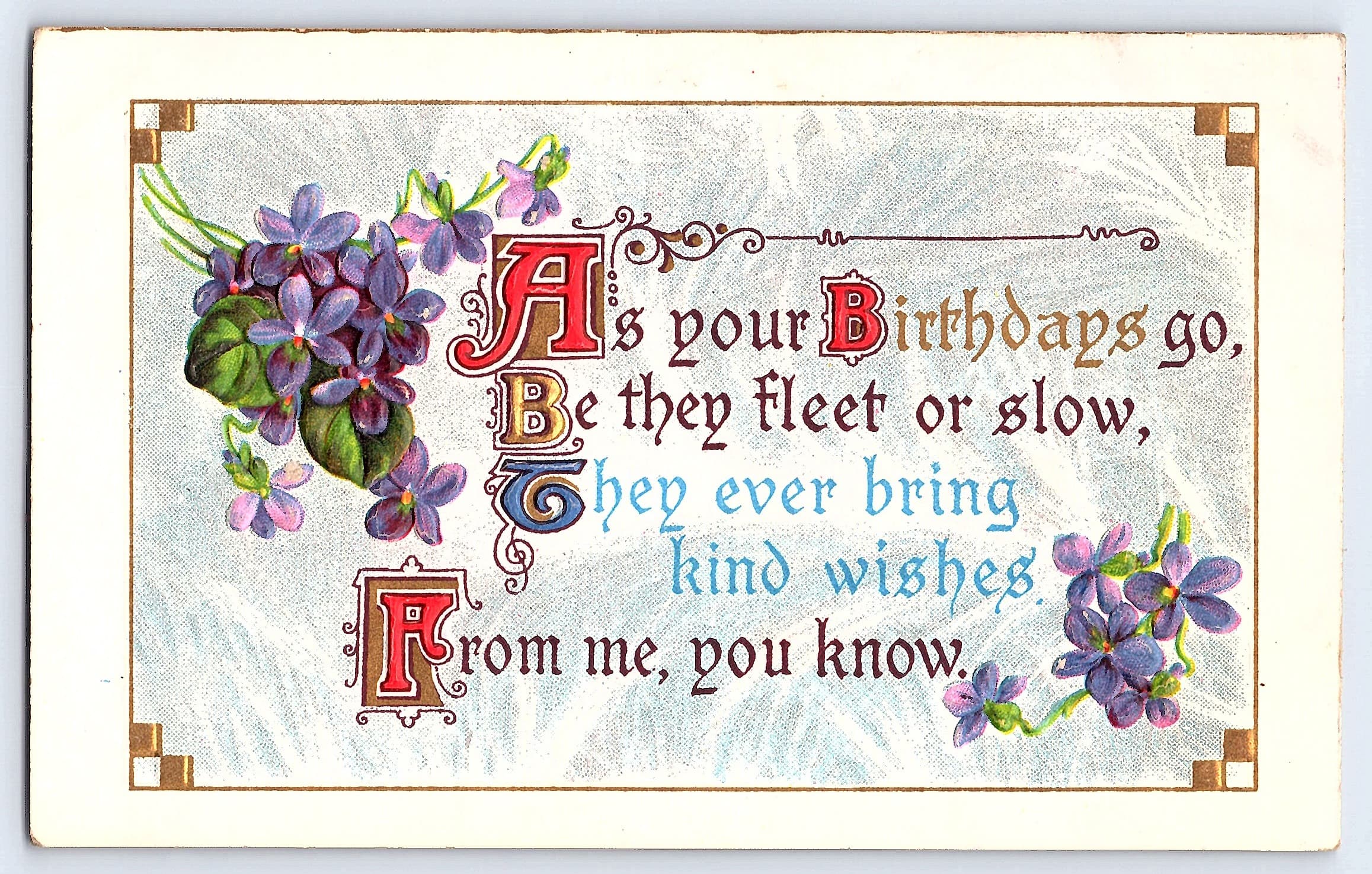 YAE Series 701N, Divided Back Birthday Postcard, 1911 Postmark