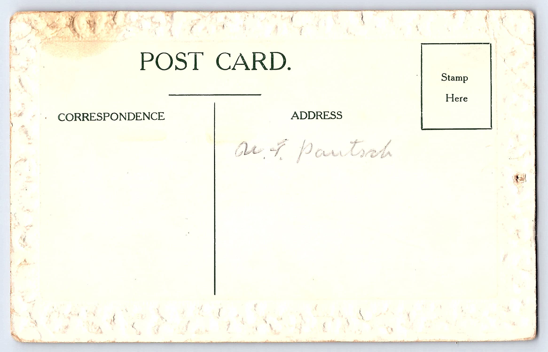 Humorous Linen Postcard, Woman Darning, Early 20th Century - Back