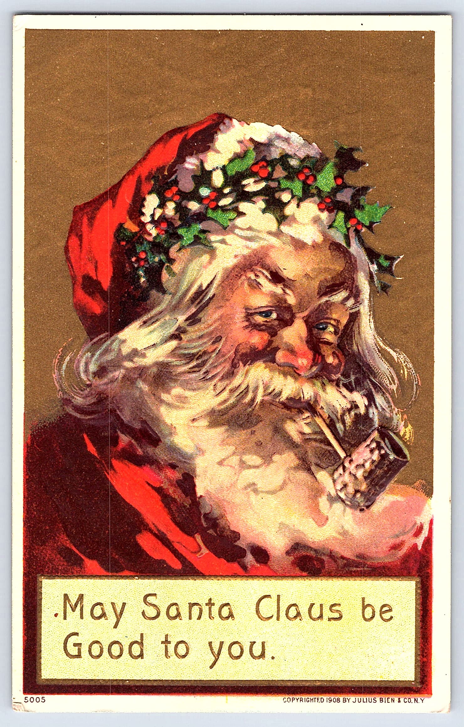Julius Bien & Co., Divided Back, Santa Claus, 1908
