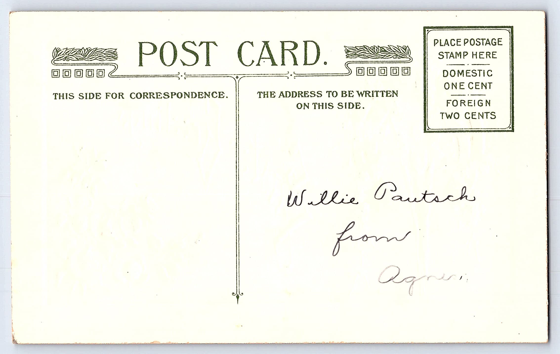 Easter Greetings Postcard, Divided Back, Early 1900s - Back