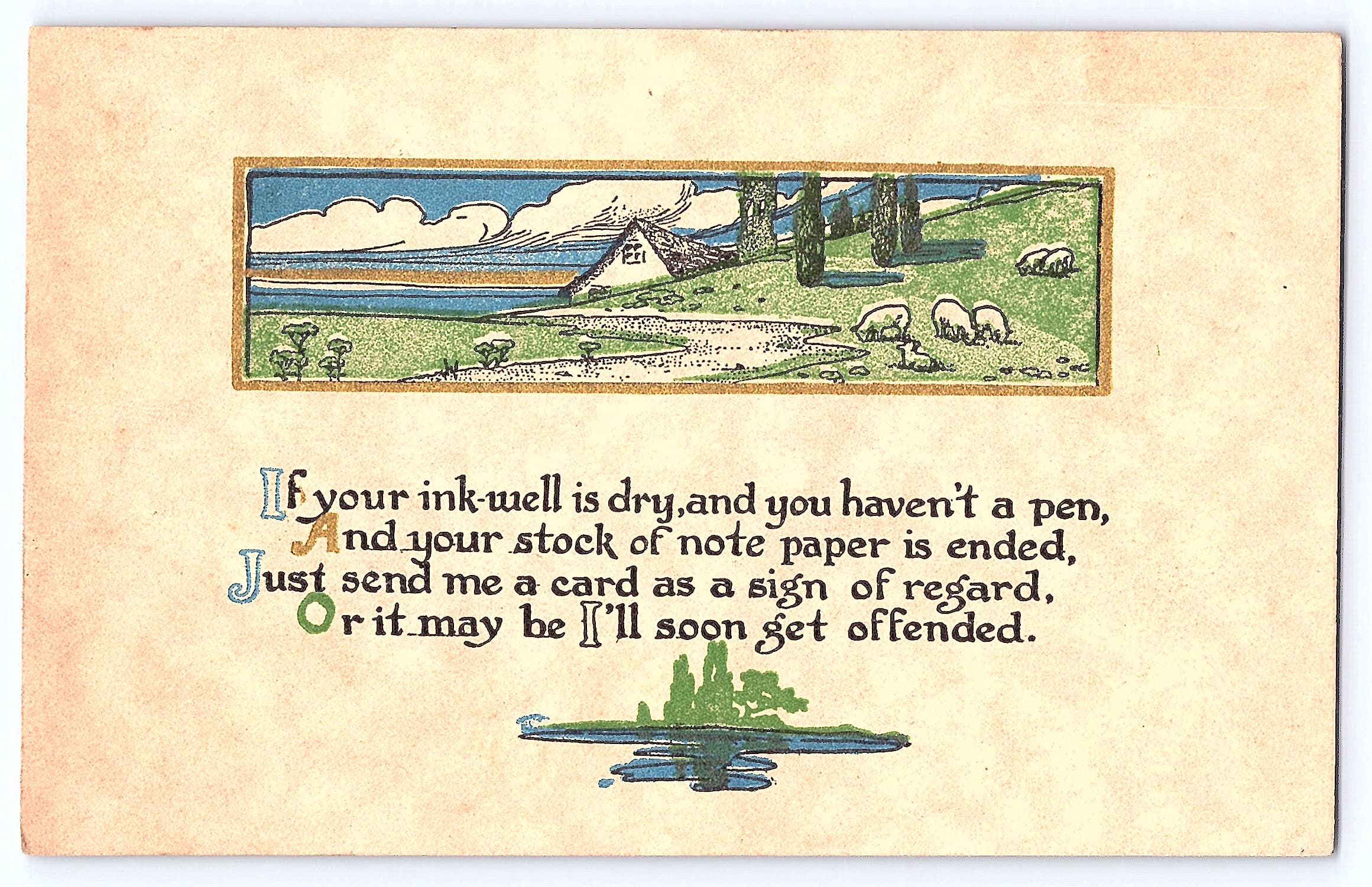 Everett Exclusive Studios, Divided Back Postcard, Poem Scene, 1910