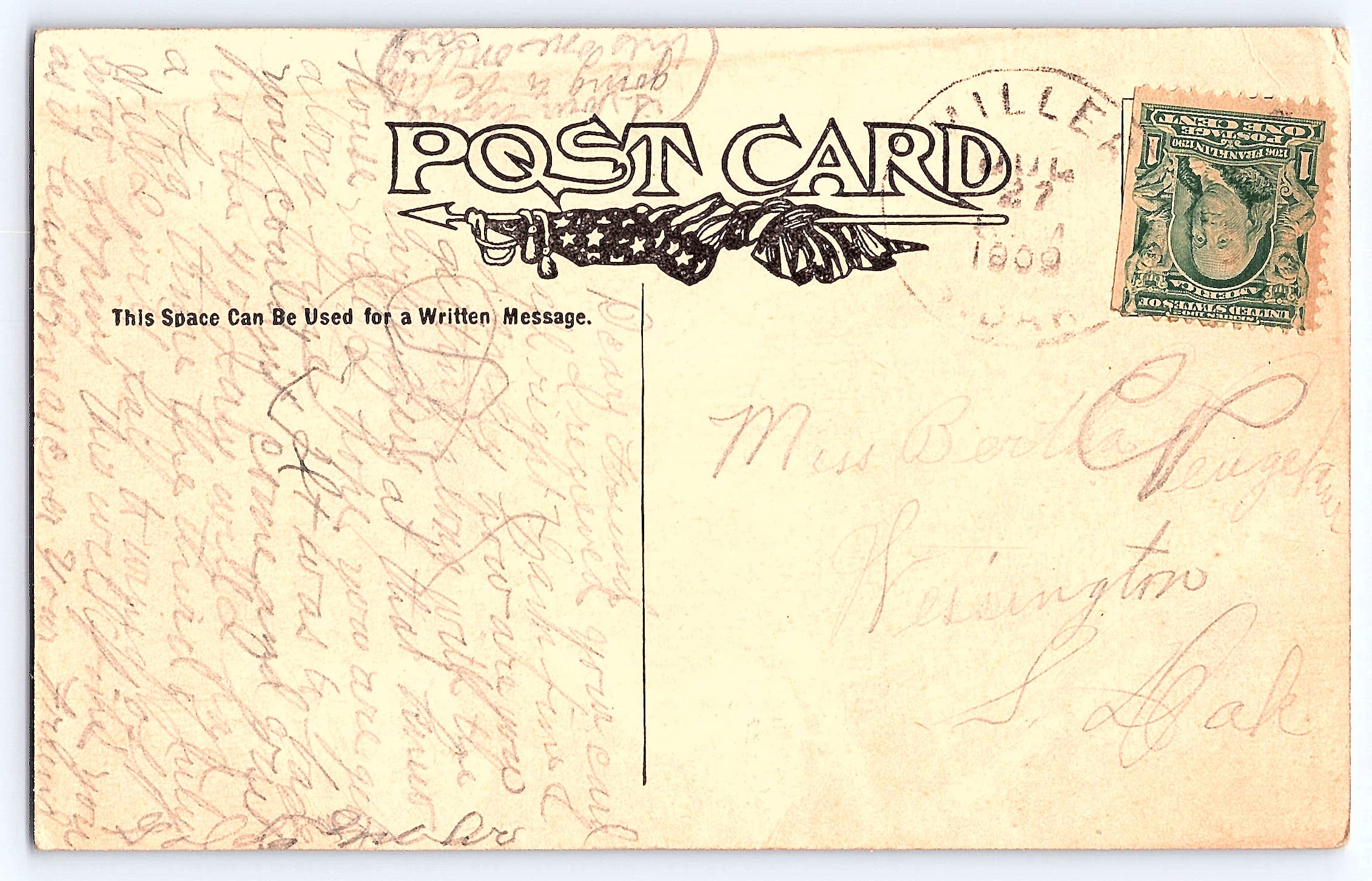 1908 Copyright, Divided Back Postcard, Stone House, Millersburg PA - Back