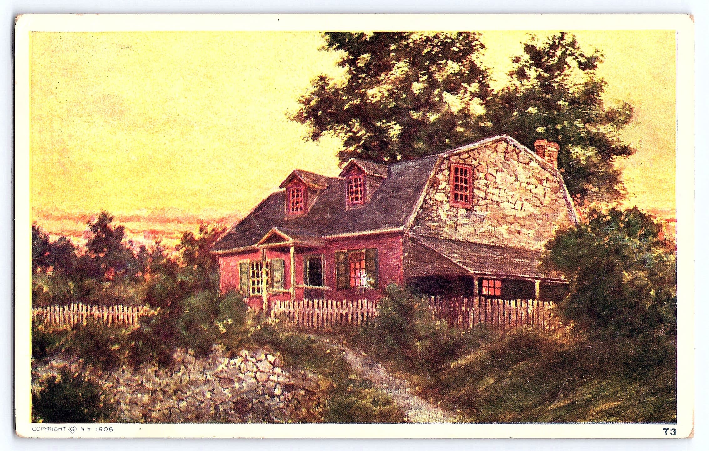 1908 Copyright, Divided Back Postcard, Stone House, Millersburg PA