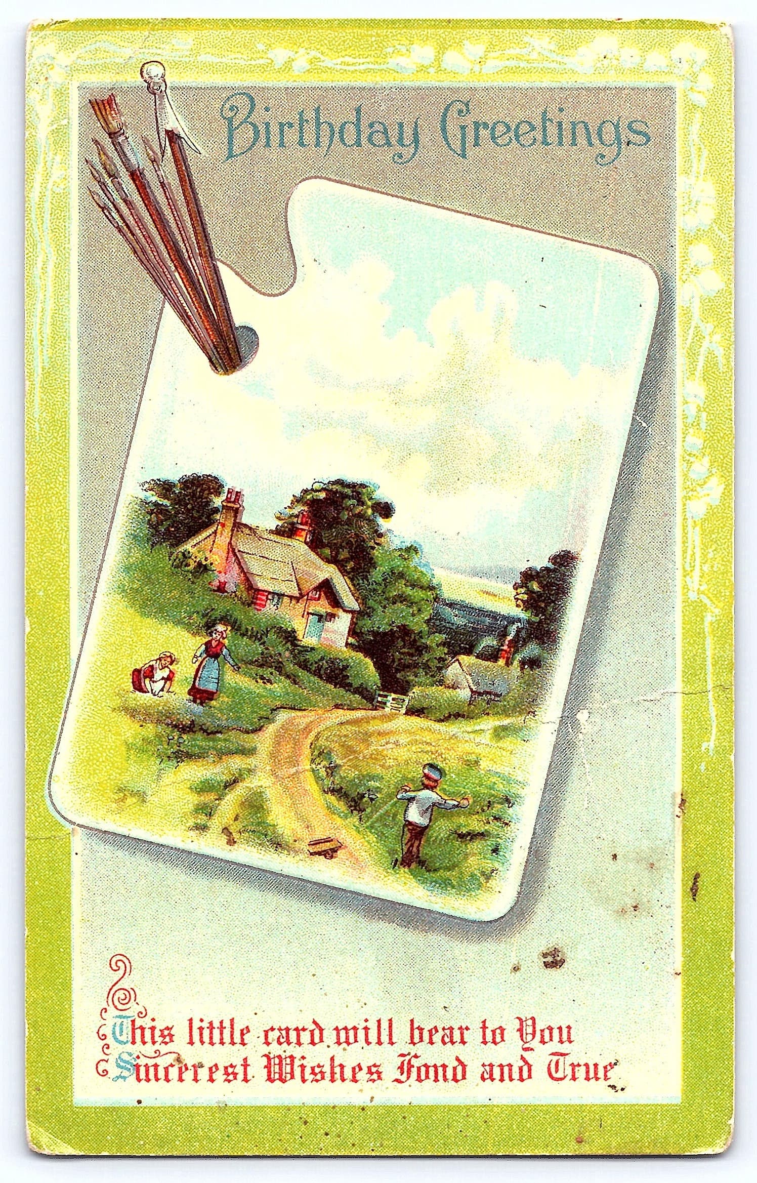 Birthday Greetings Postcard, Divided Back, Wyoming, 1912 Postmark