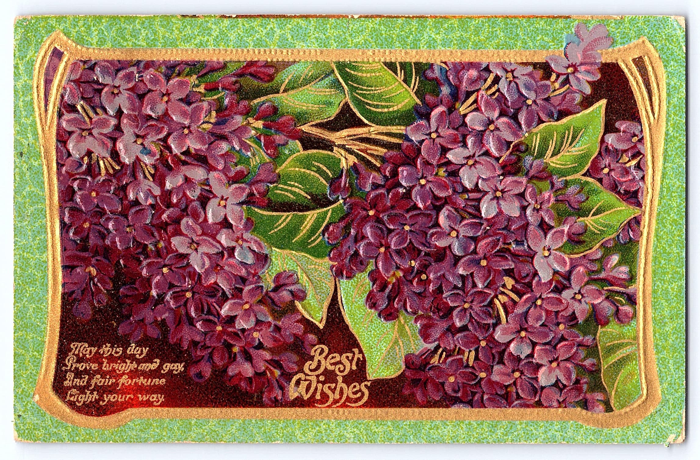 EAS Series 250, Divided Back, Best Wishes Lilacs, Mount Vernon, 1910s
