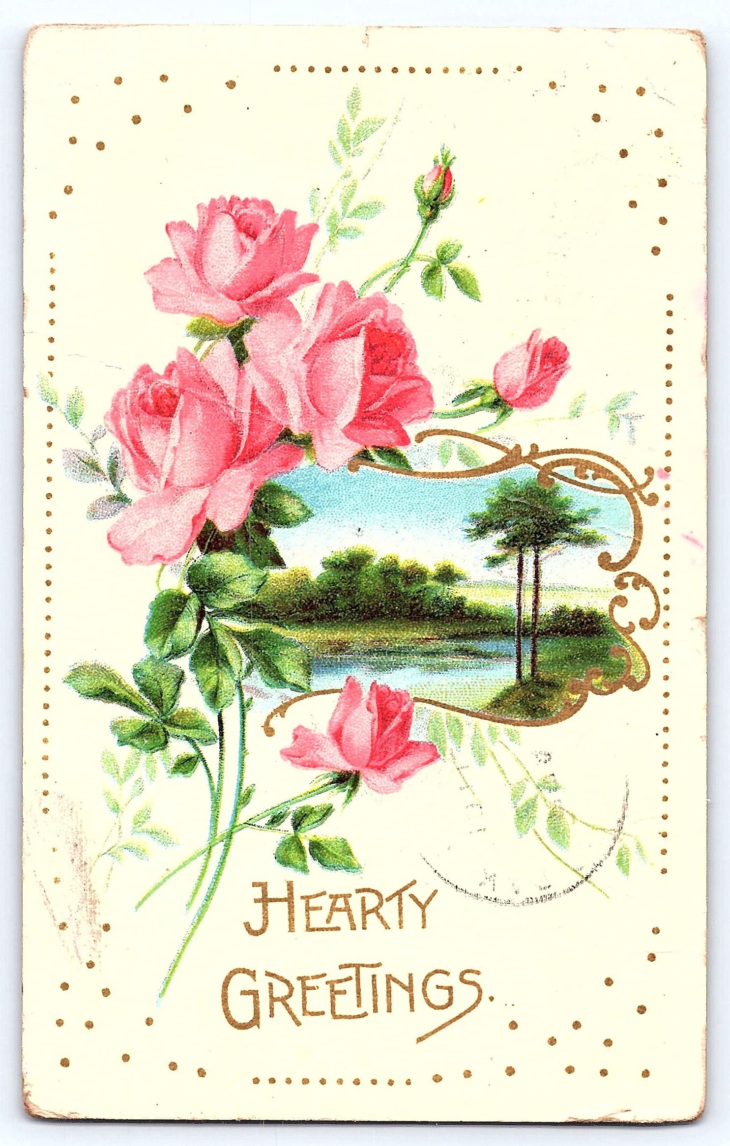 Hearty Greetings, Divided Back Postcard, South Dakota, 1911