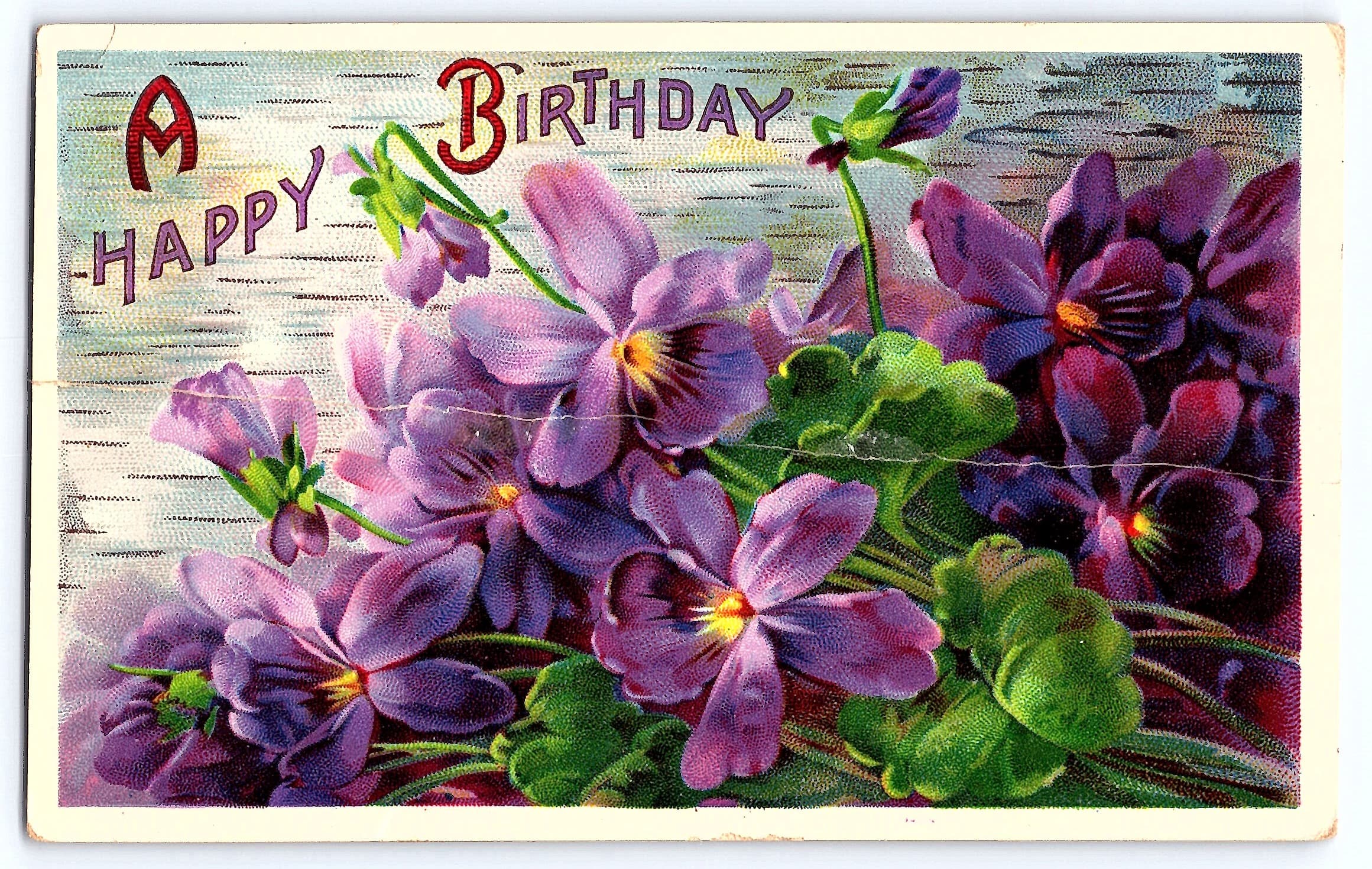 Printed in Germany, Divided Back, Birthday Flowers, 1912