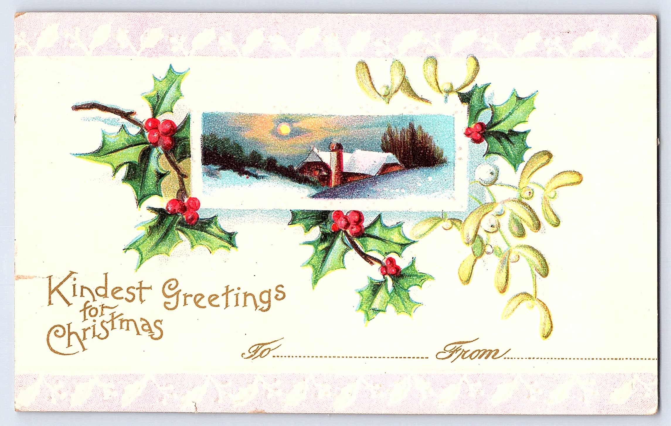International Art Pub Co, Divided Back Christmas Greetings, 1911