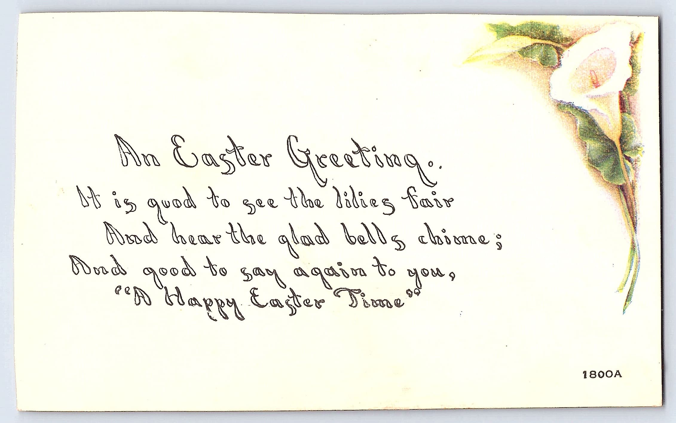 Owen Card Pub. Co., Easter Greeting, Undivided Back, Early 1900s
