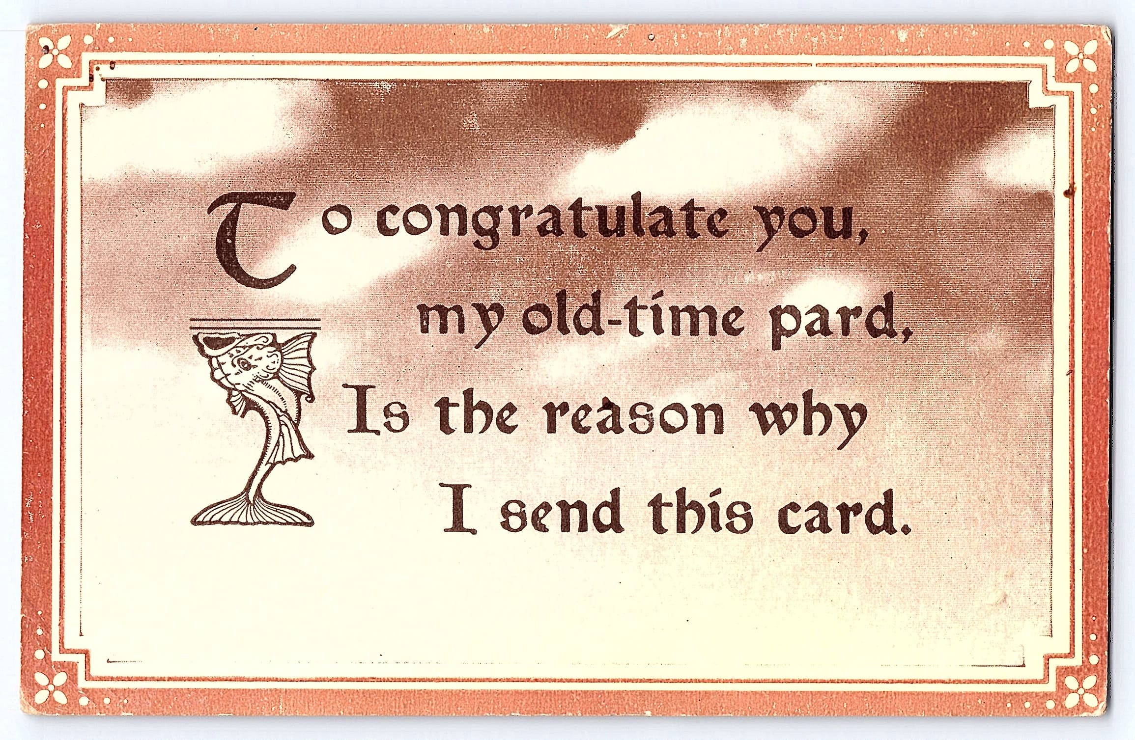 Series 350, Divided Back Postcard, Congratulations, 1916 Postmark