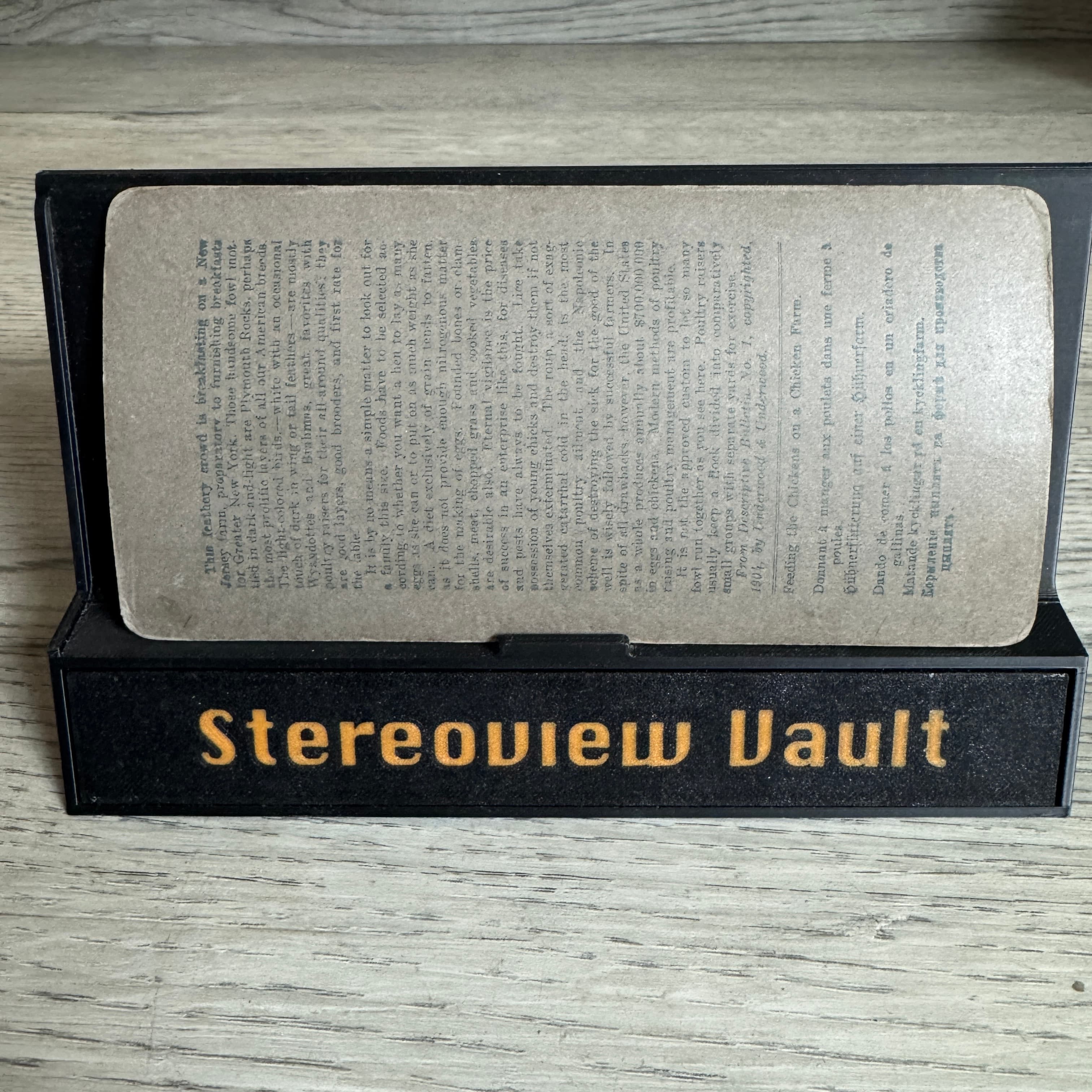 Underwood Stereoview #6966 Feeding Chickens on a Farm c.1901 - Back