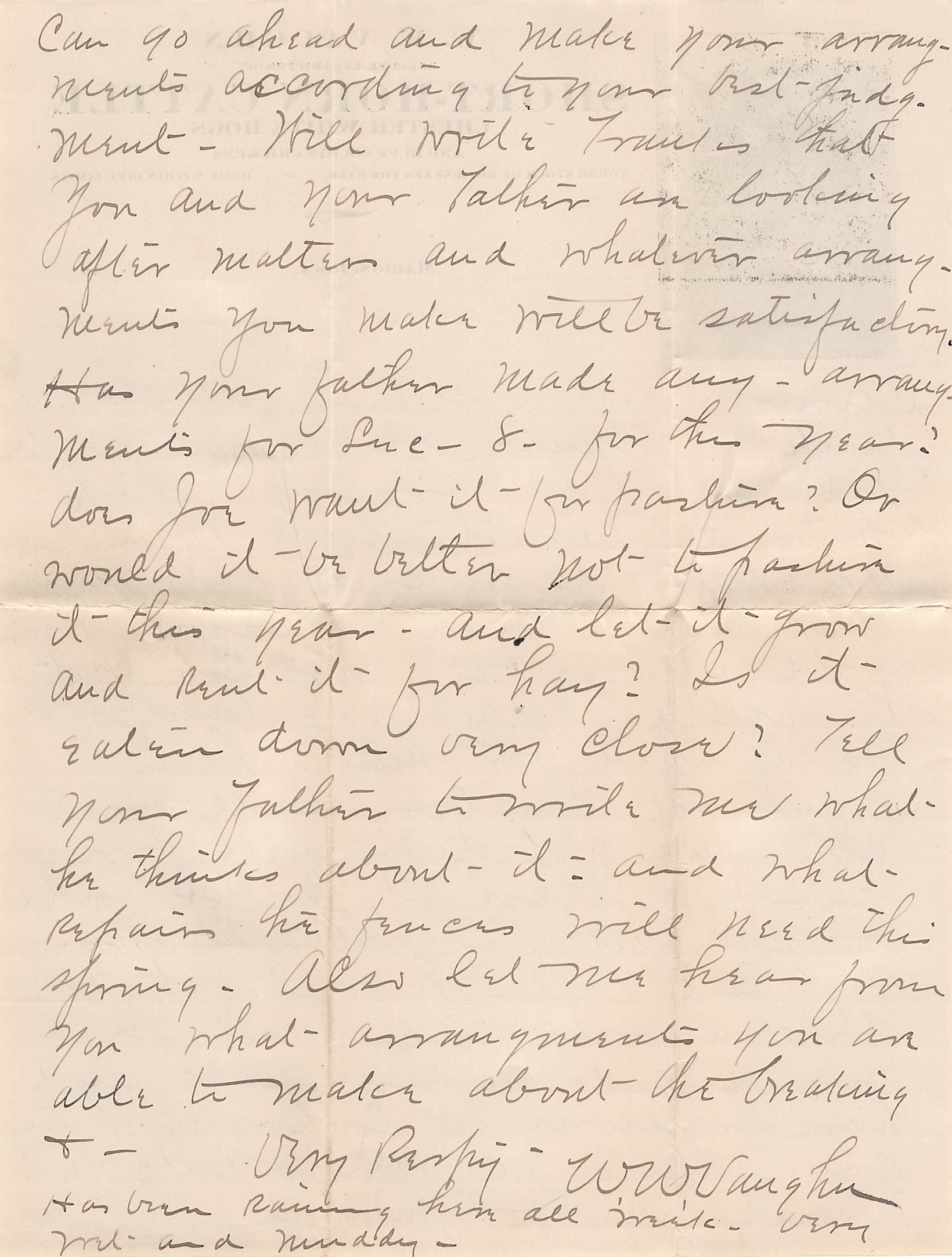 1911 Marion Iowa Short-Horn Cattle Farm Letter w/ Cover – W.W. Vaughn Wildwood Farm - Image